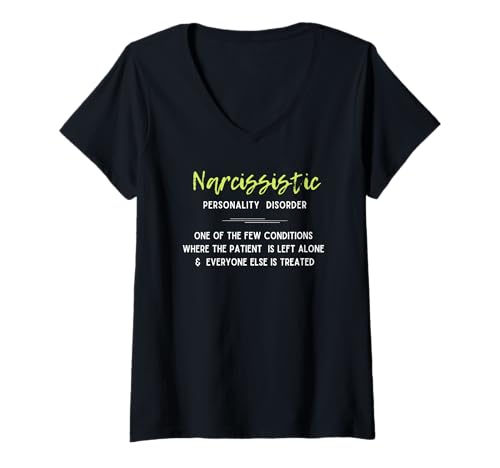 Damen Narzisstische Persönlichkeitsstörung T-Shirt mit V-Ausschnitt Damen Narzisstische Persönlichkeitsstörung T-Shirt mit V-Ausschnitt von HSP Review