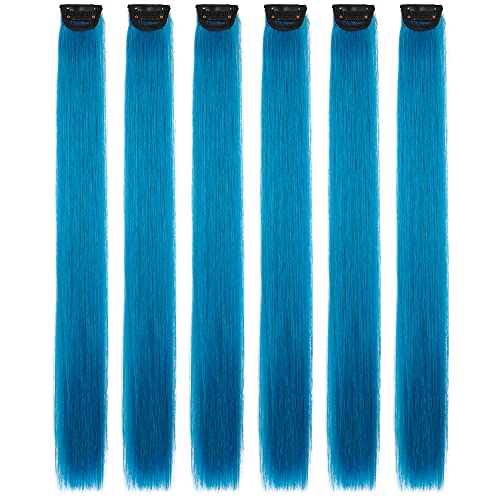 HSPJHTM Clip-Haarverlängerung für Damen, 55,9 cm, dick, natürlich, glatt, lang, Kunsthaar, unsichtbar, billig, Blau, 6 Stück HSPJHTM Clip-Haarverlängerung für Damen, 55,9 cm, dick, natürlich, glatt, lang, Kunsthaar, unsichtbar, billig, Blau, 6 Stück von HSPJHTM
