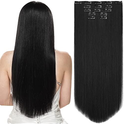 HSPJHTM Haarverlängerungen mit Clip, für Damen, Halloween, 55,9 cm, Kunsthaar, 5 Stück, lang, gerade, natürlich, dick, Haarteile für Mädchen HSPJHTM Haarverlängerungen mit Clip, für Damen, Halloween, 55,9 cm, Kunsthaar, 5 Stück, lang, gerade, natürlich, dick, Haarteile für Mädchen von HSPJHTM