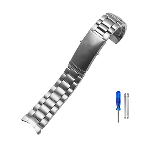 HSPTR 18mm 20mm 22mm Uhrenzubehör Edelstahlarmband für Omega 007 Seamaster Planet Ocean 300m Sportarmband Armbandgürtel(3Beads-Silvery,22mm) von HSPTR