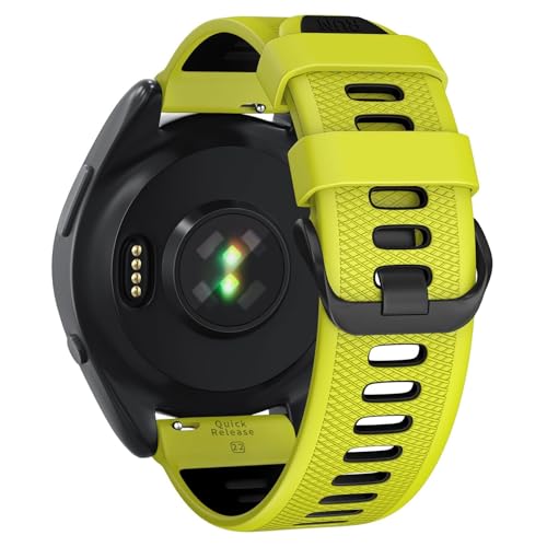 HSPTR 22 mm Uhrenarmband für Garmin Forerunner 265/Forerunner 255/Vivoactive 4/Venu 3/Venu 2, 22 mm Schnellverschluss-Ersatzband aus Silikon, Einheitsgröße, Achat von HSPTR