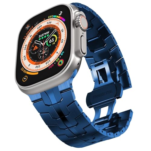 HSPTR Edelstahl-Armband für Apple Watch Ultra 2, 49 mm, 45 mm, 44 mm, 42 mm, Metallband mit Faltschließe für Apple Watch Serie 9, 8, 7, 6, 5, 4, 3, 2, 1 Ultra/Ultra 2 Herren, 42/44/45/49mm, Achat HSPTR Edelstahl-Armband für Apple Watch Ultra 2, 49 mm, 45 mm, 44 mm, 42 mm, Metallband mit Faltschließe für Apple Watch Serie 9, 8, 7, 6, 5, 4, 3, 2, 1 Ultra/Ultra 2 Herren, 42/44/45/49mm, Achat von HSPTR