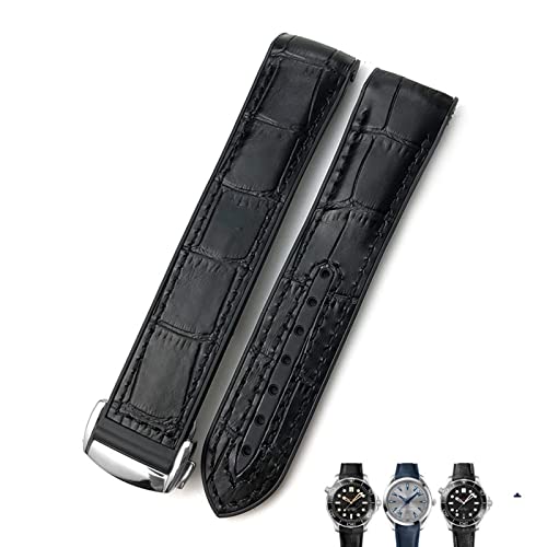 HSPTR Gummi-Lederarmband für Omega Seamaster 300 Speedmaster AT150 HydroConquest Sportarmband, 21 mm / 22 mm, 19 mm / 20 mm, 20 mm, Achat von HSPTR