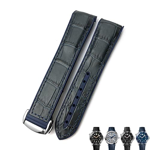 HSPTR Gummi-Lederarmband für Omega Seamaster 300 Speedmaster AT150 HydroConquest Sportarmband, 21 mm / 22 mm, 19 mm / 20 mm, 22 mm, Achat von HSPTR