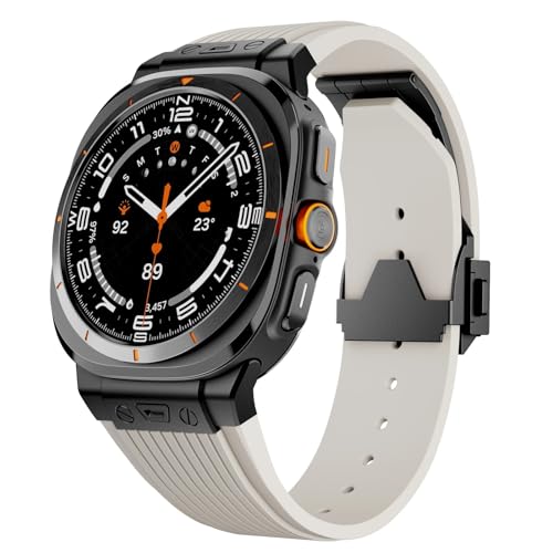 HSPTR Luxuriöses Silikonarmband für Samsung Galaxy Watch 7 Ultra 47 mm, Sportarmband für Galaxy 7 Ultra 47 mm, keine Lücken, Watch 7 Ultra, Achat von HSPTR