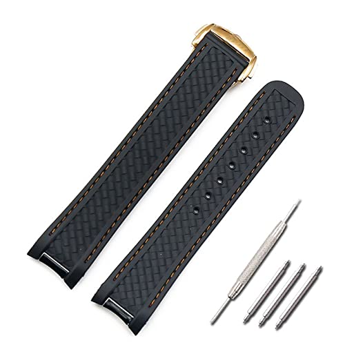 HSPTR Silikonarmband 20 mm Uhrenzubehör für Omega Hippocampus 300 AT150 8900 Meter Marinegummi-Uhrenarmband mit Schmetterlingsschnalle(Style B2) von HSPTR