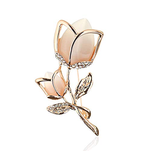 Erstellt Kristall Brosche Kristall Strass Rose Flower Fashion Pin für Frauen Mädchen Elegantes Geschenk (Gold) von HSQYJ