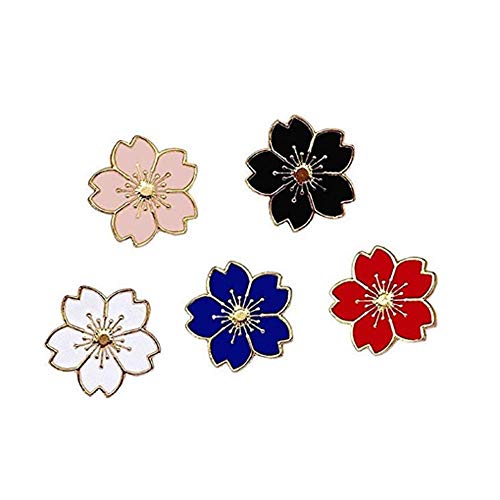 Mignon épinglette broche broche ensemble 5pcs broches fleur rose Sakura nouveauté drôle broches badges pour femmes filles garçons vêtements sacs sacs à dos vestes chapeau… (Sakura Blumenset) von HSQYJ
