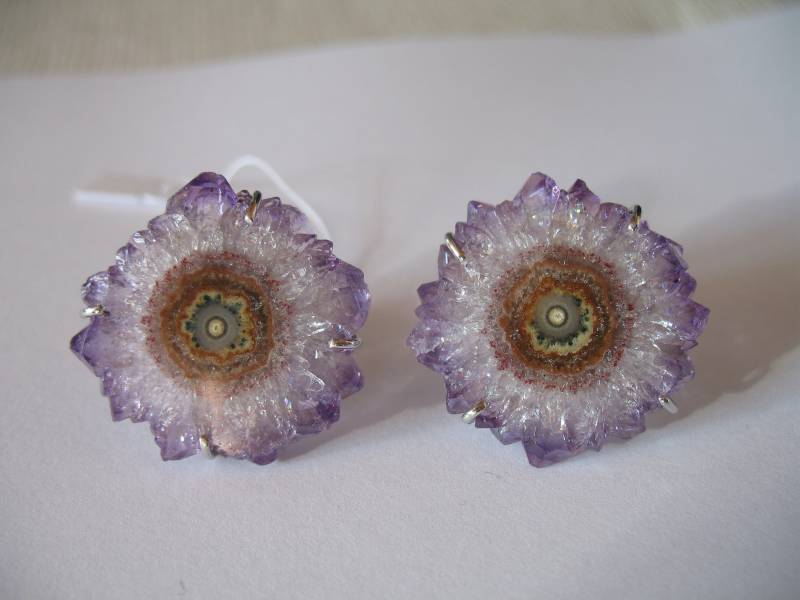 Ohrstecker Amethystblumen Mit Sterlingsilbermechanik von HSSSchmuckSchmiede