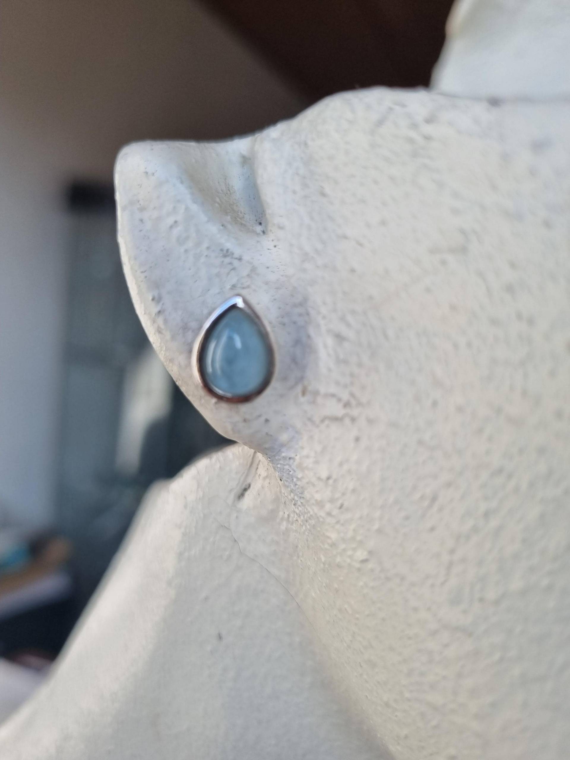 Ohrstecker Aus Sterlingsilber Mit Aquamarin Tropfen von HSSSchmuckSchmiede