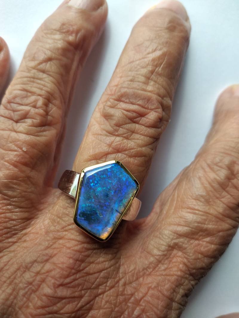 Ring Aus Sterlingsilber Mit Durchsichtigem Opal von HSSSchmuckSchmiede
