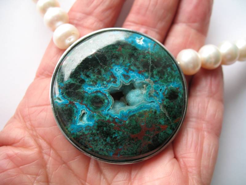 Wechselmechanik Schloss Chrysokoll-Druse von HSSSchmuckSchmiede