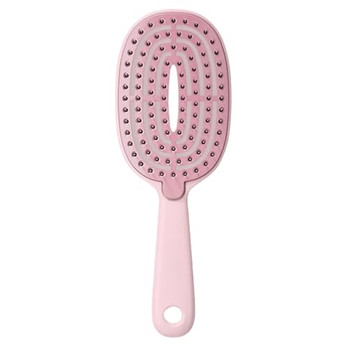 HSTWODE 1 Stück Bürsten für Damen und Herren - Entwirrbürste auch für Locken & Lange Haare, Bio Haarbürste ohne ziepen - für trendige Lockenfrisuren (Rosa) von HSTWODE