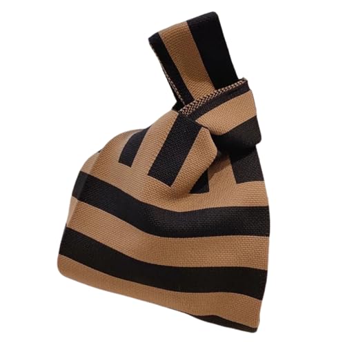 HSTWODE 1 Stück Damen Geknotete Gewebte Niedlich Ästhetisch Blume Portemonnaie Handgelenk Tasche Gestrickt Mode Tragetasche Mädchen Strandtasche Eimer Tasche (BS-3) von HSTWODE