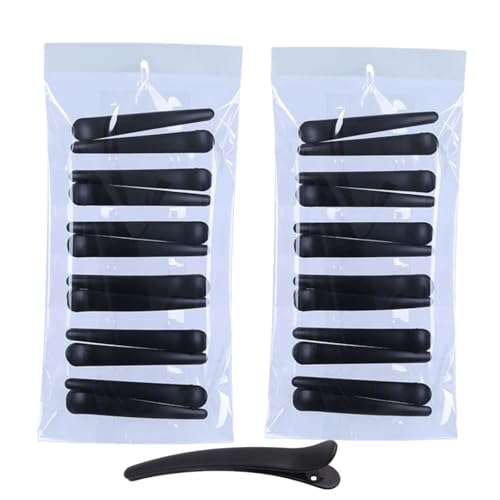 HSTWODE 12 oder 24 Unisex-Haarspangen, Haar-Accessoires, Damen-Haarspangen, Friseur-Clips (Schwarz matt) (24Stück 9,5 cm) von HSTWODE