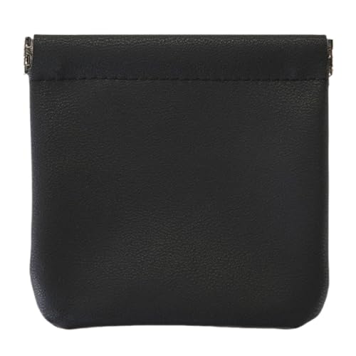 HSTWODE 1Stücke Tragbar Kleingeld Aufbewahrung, Schlüsseltasche Klein, 8 Farben verfügbar Portemonnaie Damen，8.5cm×8cm/12cm×11.5cm Farben Münzbeutel (Schwarz, L(12 * 11.5cm)) von HSTWODE