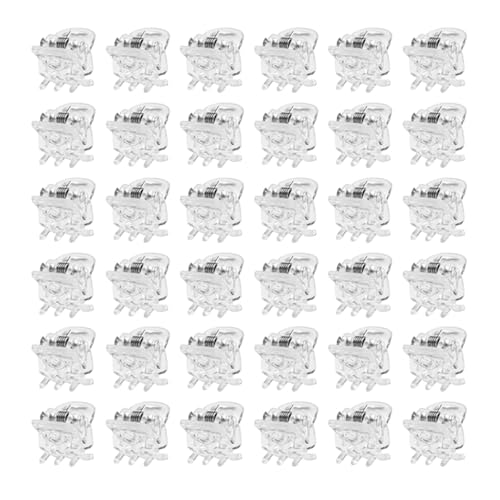 HSTWODE 36 Stück Mini-Haarspangen, Kunststoff-Haarspangen, rutschfester Griff, kleine Haarspangen für Frauen (Weiß) von HSTWODE