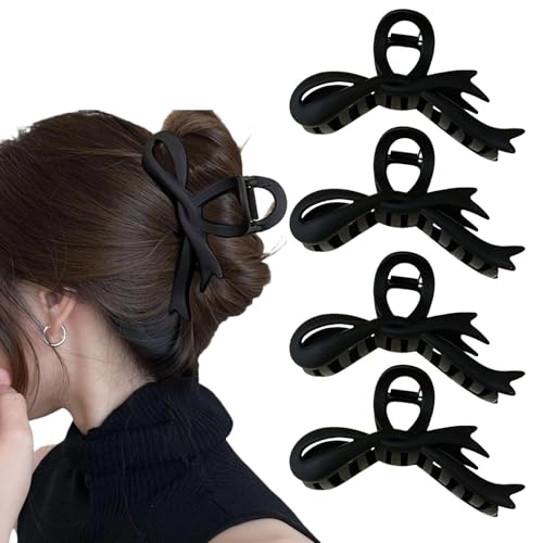 HSTWODE 4 Stück Haarspangen Schleife, Haarspangen Schmetterling Haarspangen, Frauen rutschfeste Haarspangen, Schleife Haarspangen 12cm, Frauen Haar Accessoires (Stil A) von HSTWODE
