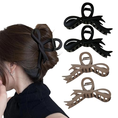 HSTWODE 4 Stück Haarspangen Schleife, Haarspangen Schmetterling Haarspangen, Frauen rutschfeste Haarspangen, Schleife Haarspangen 12cm, Frauen Haar Accessoires (Stil B) von HSTWODE