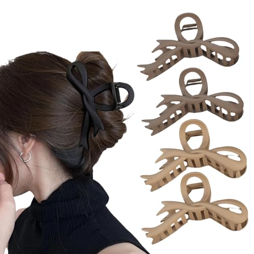 HSTWODE 4 Stück Haarspangen Schleife, Haarspangen Schmetterling Haarspangen, Frauen rutschfeste Haarspangen, Schleife Haarspangen 12cm, Frauen Haar Accessoires (Stil C) von HSTWODE