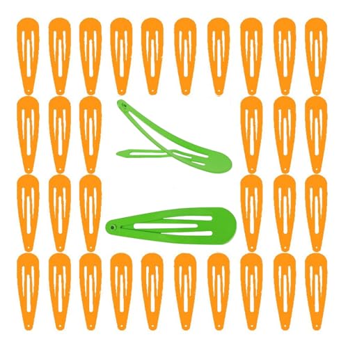 HSTWODE 40 Stück Haarspangen Damen Bunte Hair Clips Metall Haarklammern Mädchen,Haarspangen, 5cm Lange(Orange) von HSTWODE