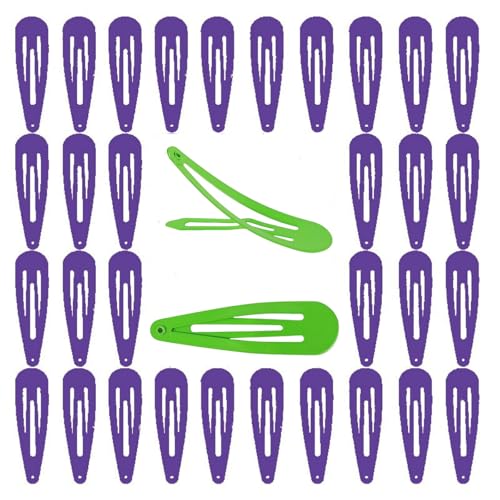HSTWODE 40 Stück Haarspangen Damen Bunte Hair Clips Metall Haarklammern Mädchen,Haarspangen, 5cm Lange (Lila) von HSTWODE
