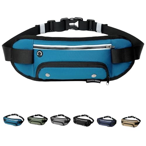 HSTWODE Bauchtasche Gürteltasche für Trinkflasche Wasserdicht Verschließbares Flaschefach für Joggen Fahrradfahren Reise Laufen | Trinkgürtel Hüfttasche Damen Herren (Blaue) von HSTWODE