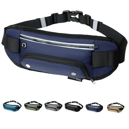 HSTWODE Bauchtasche Gürteltasche für Trinkflasche Wasserdicht Verschließbares Flaschefach für Joggen Fahrradfahren Reise Laufen | Trinkgürtel Hüfttasche Damen Herren (dunkelblaue) von HSTWODE