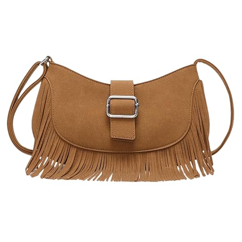 HSTWODE Fashion Damen Kleine Fransen,Damen-Umhängetasche mit FransenUmhängetasche,Unterarm-Geldbörse Umhängetasche mit Quaste von HSTWODE