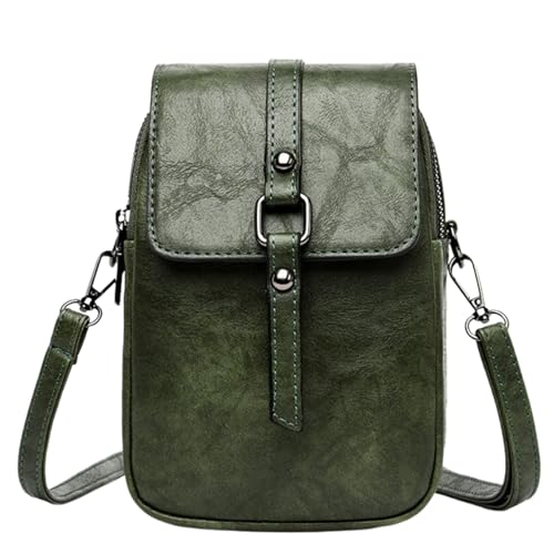 HSTWODE Handy Umhängetasche Damen,Handytasche,PU Leder Handytasche,Kleine Schultertasche,Crossbody Umhängetaschen Geldbeutel Brieftasche Kleine Tasche,Crossbody Umhängetaschen (Grün) von HSTWODE