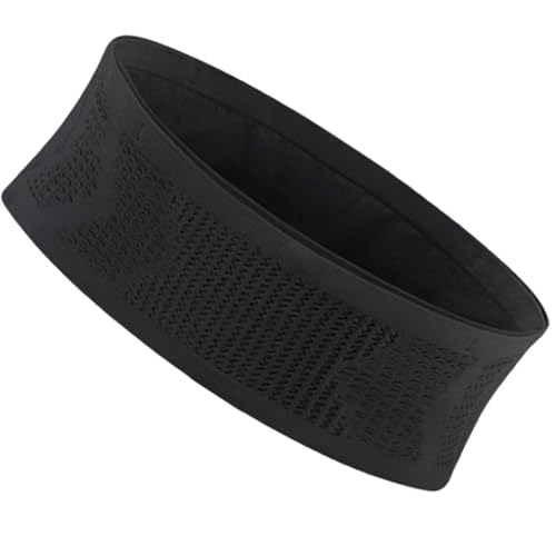 HSTWODE Multifunktionale Hüfttaschen Strick Hüfttasche Atmungsaktive Verdeckte Bauchtasche Laufgürtel für Handy Herren Lauftasche Damen Stylisch für Fitness Sport Wanderung (Schwarz, S) von HSTWODE