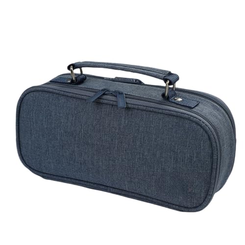 HSTWODE Schwarz Federmäppchen Männer Große Kapazität Beuteltasche 2 Fächer Mädchen für Frauen Reißverschluss Smoothy Stiftetui Stifthalter Duarable Schreibwaren Organizer Erwachsene (Blau) von HSTWODE