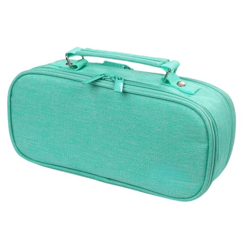 HSTWODE Schwarz Federmäppchen Männer Große Kapazität Beuteltasche 2 Fächer Mädchen für Frauen Reißverschluss Smoothy Stiftetui Stifthalter Duarable Schreibwaren Organizer Erwachsene (Grün) von HSTWODE