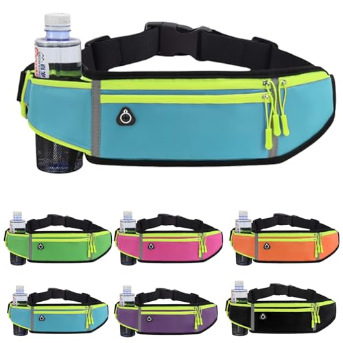 HSTWODE wasserdichte Lauftasche Jogging,Verstellbare Lauftasche,Laufgürtel,Laufgürtel mit Trinkflasche,Ultraleichte Laufgürtel Handy,Running Belt, Laufgurt Joggen,Damen (Blaue) von HSTWODE