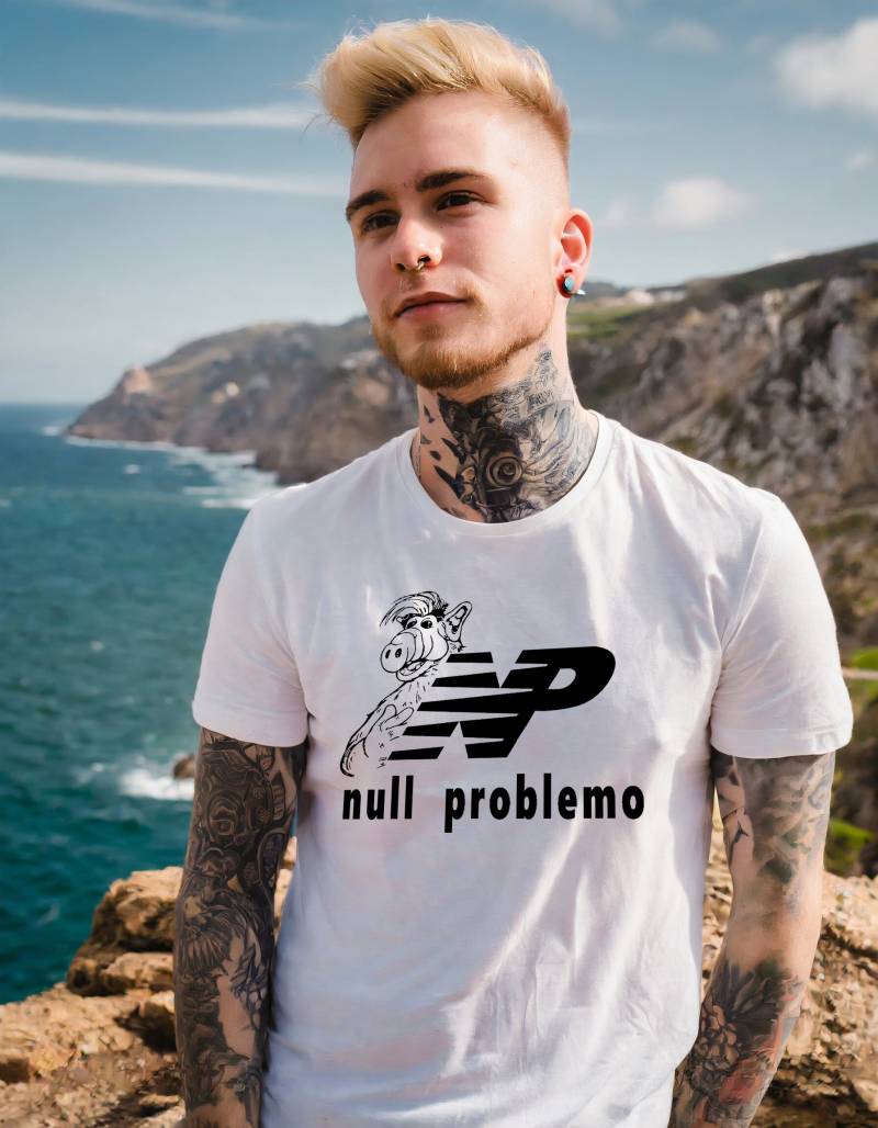 Null Problemo Alf Logo Parody Nb New Balance 90Er Parodie Funshirt Lustiges 1990Er Oldschool Weiß Geschenk Geburtstagsgeschenk von HSTextil