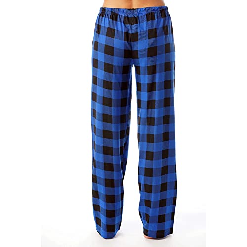HSUAYEUD Baggy Hose Damen Damen Pyjamahose Warm Lang Baumwolle Weich Schlafanzughose Kariert Winter Nachtwäsche Freizeithose M von HSUAYEUD