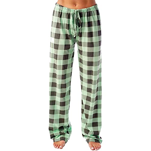 HSUAYEUD Karierte Schlafhose Damen Bequeme Pyjamahose für Frauen Stretch Kordelzug Lounge-Hose mit Taschen Casual Wide Leg Pjs Bottoms M HSUAYEUD Karierte Schlafhose Damen Bequeme Pyjamahose für Frauen Stretch Kordelzug Lounge-Hose mit Taschen Casual Wide Leg Pjs Bottoms M von HSUAYEUD