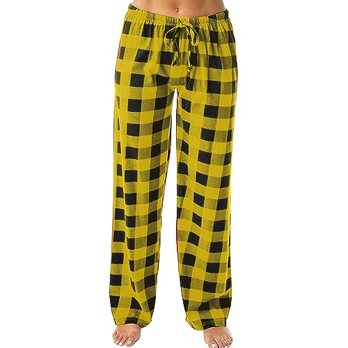 HSUAYEUD Pyjama Damen lang Pyjamahose Damen Lang Karierte Dichtigkeit Mit Taschen Und Kordelzu Nachtwäsche 3XL von HSUAYEUD