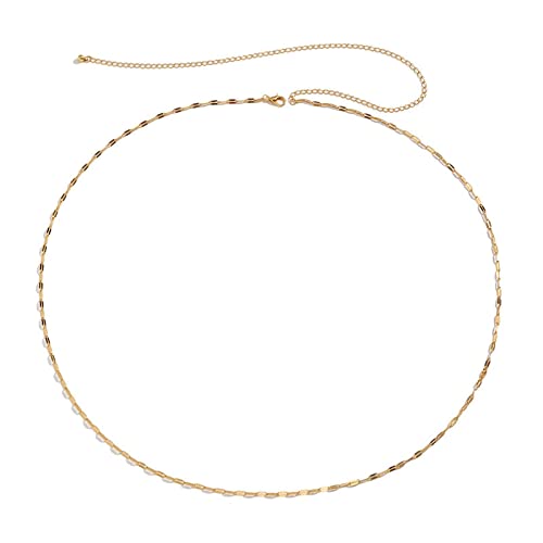 Körperketten, trendige sexy Perlen, Pailletten-Ketten, Taillenkette, modische Bikini-Taillenglieder-Halsketten, Körperschmuck, Damen-Accessoires, weiblich (Gold b) von HSYHKDSY