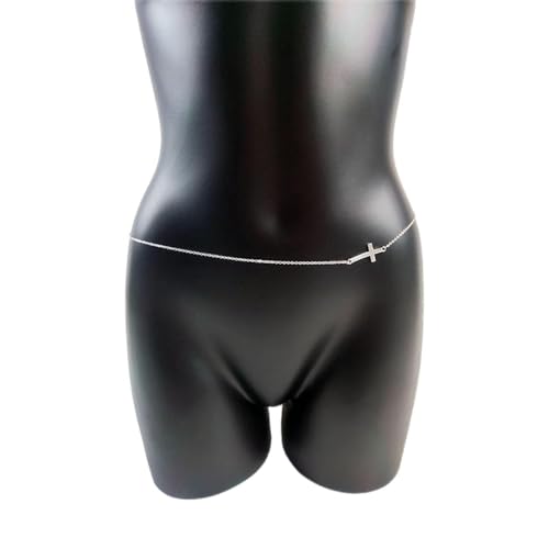 Körperketten Punk Einfache Kreuz Taille Ketten Körperkette Goth Mode Körperschmuck Für Frauen Sexy Kleid Zubehör Geschenk Bikini Strand Bauch von HSYHKDSY