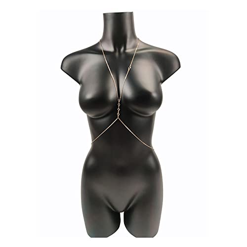 Körperketten Sexy Brustkette Bikini Bauchketten Körper Für Frauen Pailletten Kreuz Taille Weiblicher Body Schmuck Mode Strand Einfach von HSYHKDSY