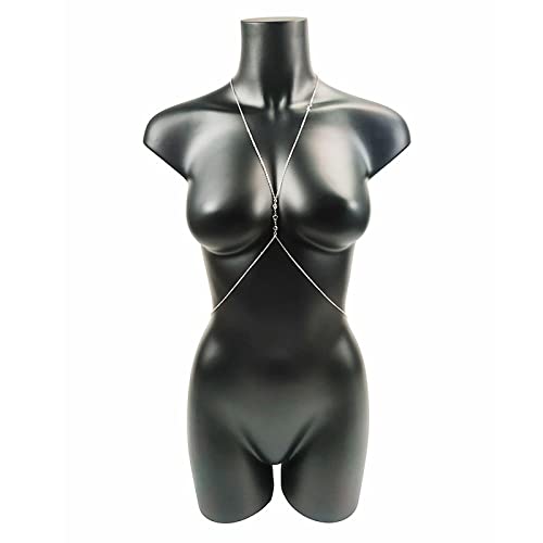 Körperketten Sexy Brustkette Bikini Bauchketten Körper Für Frauen Pailletten Kreuz Taille Weiblicher Bodysuit Schmuck Mode Strand Einfach (D11 b) von HSYHKDSY