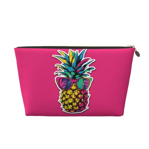 HSYOYO Make-up-Tasche, wasserdicht, Kosmetiktasche, Organizer, kleine Make-up-Tasche, mit Reißverschluss, tragbare Reise-Kulturbeutel für Frauen und Mädchen, Ananas mit Sonnenbrille, Einheitsgröße HSYOYO Make-up-Tasche, wasserdicht, Kosmetiktasche, Organizer, kleine Make-up-Tasche, mit Reißverschluss, tragbare Reise-Kulturbeutel für Frauen und Mädchen, Ananas mit Sonnenbrille, Einheitsgröße von HSYOYO