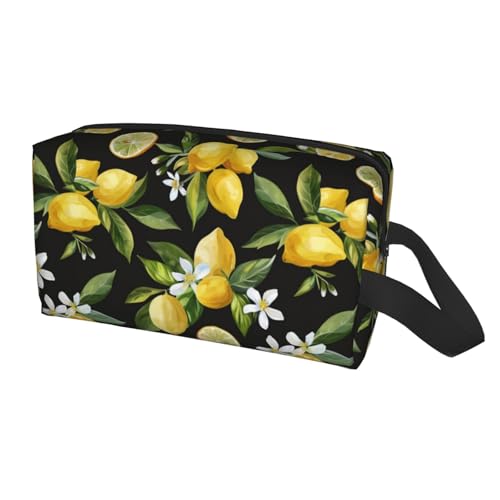 HSYOYO Reise-Kulturbeutel für Damen und Herren, tragbar, zum Aufhängen, wasserdicht, Kosmetik-Organizer, große Kapazität, Rasiertasche, Make-up-Tasche, Zitronenzweig2, Einheitsgröße von HSYOYO