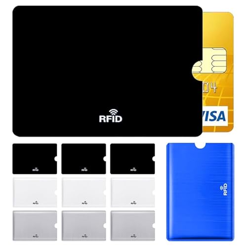 HSYTEK 10 Stück Scheckkartenhülle, Mehrfarbig RFID Blocker Kartenhülle, Kreditkartenhülle für Schutz von Bankkarten vor Datendiebstahl und unbefugtem Auslesen, 4 Farben von HSYTEK