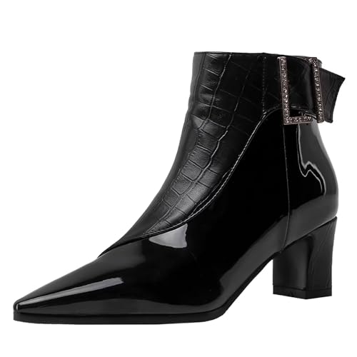 HSyc JRX Damen Ankle Boots Stiefeletten mit 6cm Blockabsatz High Heels Damenstiefel 37 HSyc JRX Damen Ankle Boots Stiefeletten mit 6cm Blockabsatz High Heels Damenstiefel 37 von HSyc JRX