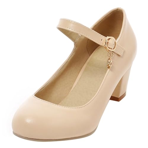 HSyc JRX Damen Blockabsatz Mary Jane Pumps mit Schnalle und 6cm Absatz Kleid Schuhe 40 HSyc JRX Damen Blockabsatz Mary Jane Pumps mit Schnalle und 6cm Absatz Kleid Schuhe 40 von HSyc JRX