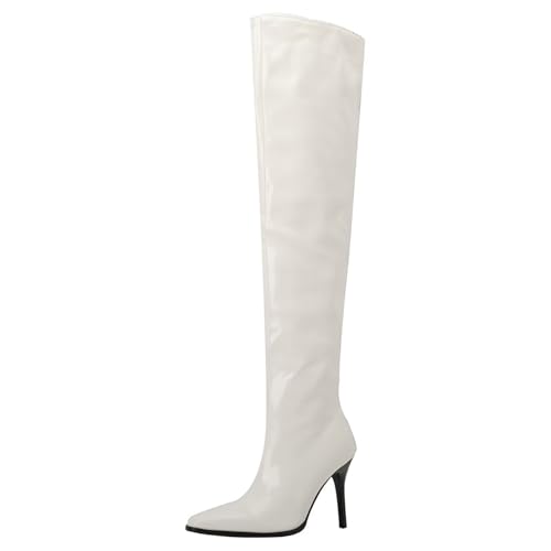 HSyc JRX Damen Lack Overknee Stiefel mit Stiletto Absatz High Heels Langschaft Stiefel Winter Schuhe 38 HSyc JRX Damen Lack Overknee Stiefel mit Stiletto Absatz High Heels Langschaft Stiefel Winter Schuhe 38 von HSyc JRX