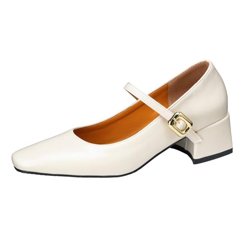 HSyc JRX Damen Mary Jane Pumps mit Blockabsatz Kleiner Absatz Schuhe Schuhe 38 von HSyc JRX