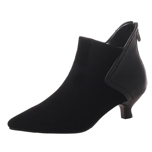 HSyc JRX Damen Nubuck Kitten Heels Ankle Boots Reißverschluss Stiefeletten mit Kleiner Absatz Kurzstiefel 38.5 HSyc JRX Damen Nubuck Kitten Heels Ankle Boots Reißverschluss Stiefeletten mit Kleiner Absatz Kurzstiefel 38.5 von HSyc JRX